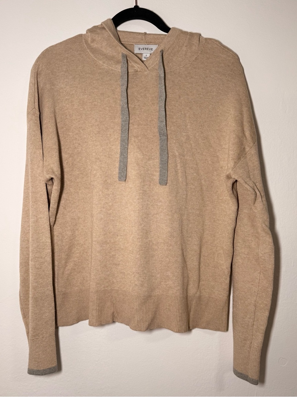 Evereve Women's Beige Hoodie Sweatshirt Size Small S